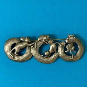 Pewter Cat Brooch